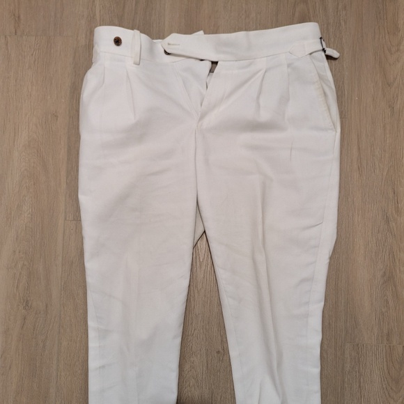 SuitSupply Off White Cotton Trousers - Size 28 to 34 - Picture 2 of 4